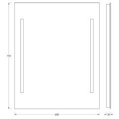Зеркало настенное c 2-мя встроенными LUM-светильниками Lumline EVOFORM 60х75 см, BY 2015