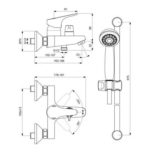 BA371AA NEXT Смеситель для ванны/душа