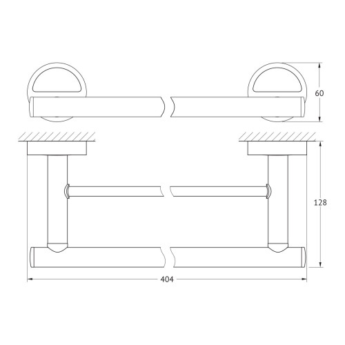 Штанга для полотенца двойная 40 cm (хром) (FBS) LUX 035
