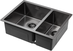 Мойка нерж. сталь Paulmark AISI304 ANNEX, PM545944-GML, вороненая сталь, левая, PVD, 590х440мм, Paulmark