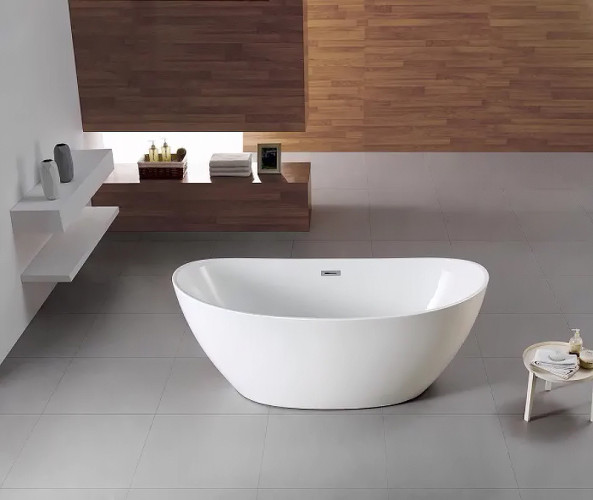 Ванна акриловая Azario GLASGOW 1660х780х665, свободностоящая, в комплекте с сифоном и металлической рамой, цвет белый (GLA16778)