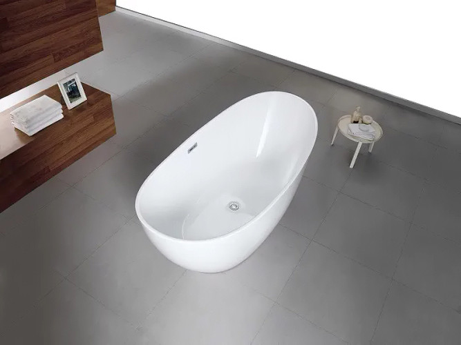 Ванна акриловая Azario GLASGOW 1660х780х665, свободностоящая, в комплекте с сифоном и металлической рамой, цвет белый (GLA16778)