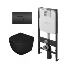 Комплект унитаза с инсталяцией и клавишей смыва D&amp;K Matrix DS1392502, черный