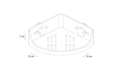 Полочка угловая одноэтажная Grampus Element, GR-3310, белая