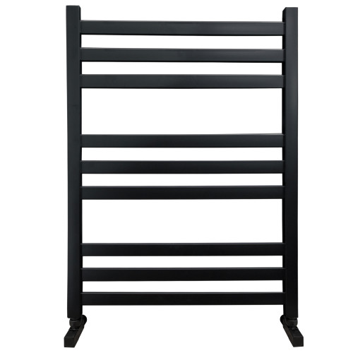 Полотенцесушитель Ника MODERN ЛМ-6 80/50 RAL9005 черный матовый с вентилями (комплект люкс)