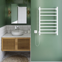 Полотенцесушитель Электрич.кабельный Ника STEP-2 80/50 RAL9016 белый матовый левый тэн