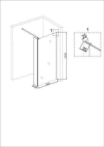 Душевая перегородка Niagara NG-644-90 GOLD (90x195)