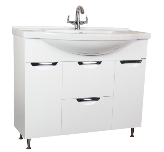 Тумба под умывальник "Эльбрус 100" Грация с 2  верхними ящиками В2 Домино