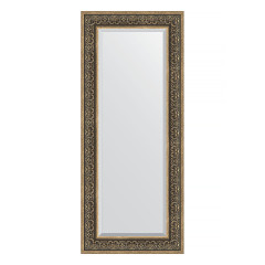Зеркало настенное с фацетом EVOFORM в багетной раме вензель серебряный, 59х139 см, BY 3527