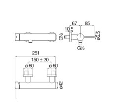 Смеситель для ванны Nobili VE125130FLP глянцевый черный