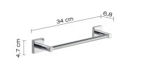 Gedy Fuji, полотенцедержатель, длина 34.1 см, цвет хром
