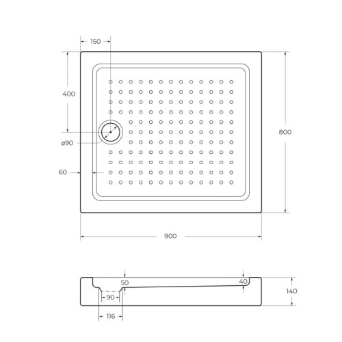Акриловый поддон CEZARES TRAY-A-AH-110/100-15-W