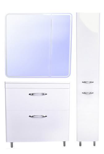 Тумба напольная Style Line Каре 80 (2 ящ.) Люкс белая, PLUS