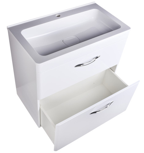 Тумба напольная Style Line Каре 80 (2 ящ.) Люкс белая, PLUS