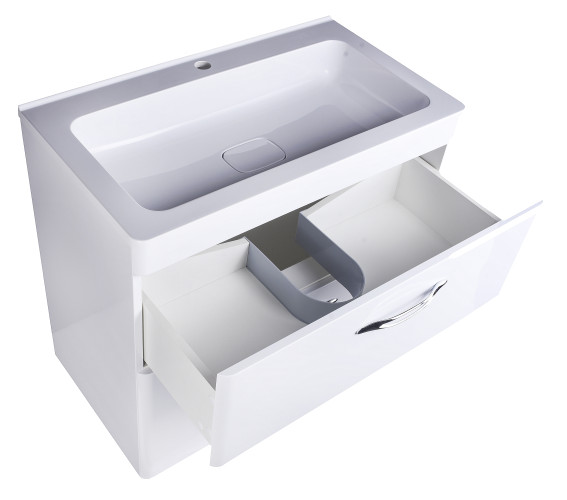 Тумба напольная Style Line Каре 80 (2 ящ.) Люкс белая, PLUS