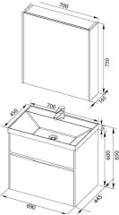 Мебель для ванной Aquanet Латина 70 бордо (2 ящика)