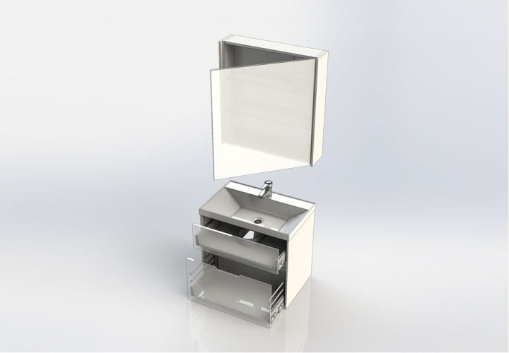 Мебель для ванной Aquanet Латина 70 бордо (2 ящика)