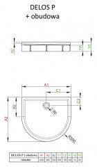 Акриловый поддон для душа Radaway Delos P 90x100x15