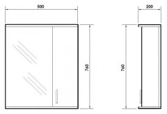 Зеркальный шкаф Orange Диана 50 с подсветкой