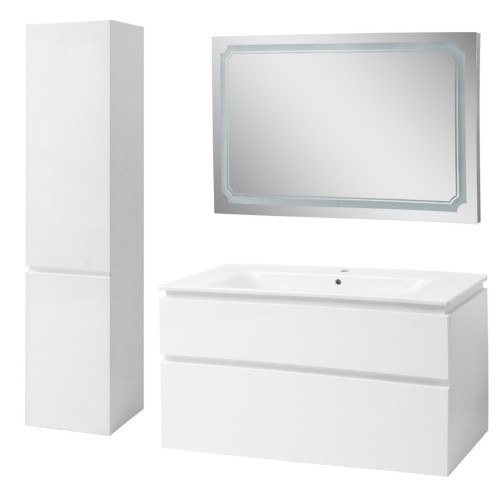 Пенал в ванную Ceruttispa Романья white подвесной правый