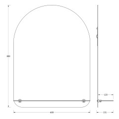 Зеркало настенное с полочкой Optima EVOFORM 60х80 см, BY 0513