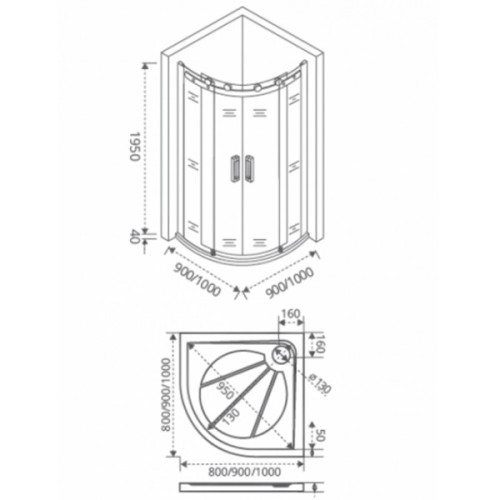 Душевой уголок Good Door Galaxy R-TD-90 90х90