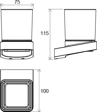Стакан для зубных щеток Ravak 10° с держателем, хром (X07P321)