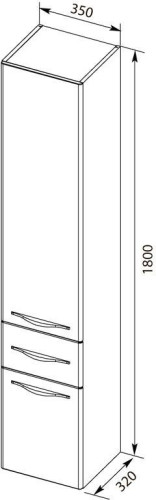 Шкаф-пенал для ванной Aquanet Ирвин 35 R белый