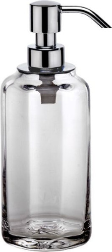 Surya Crystal, дозатор высокий 7х7хh19 см с помпой V5, стекло с эффектом волны, цвет хром