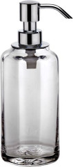 Surya Crystal, дозатор высокий 7х7хh19 см с помпой V5, стекло с эффектом волны, цвет хром