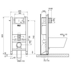Инсталляция Expert EVO 820, механическая, самонесущая, OLI Размер 40х15х82 см (014092)