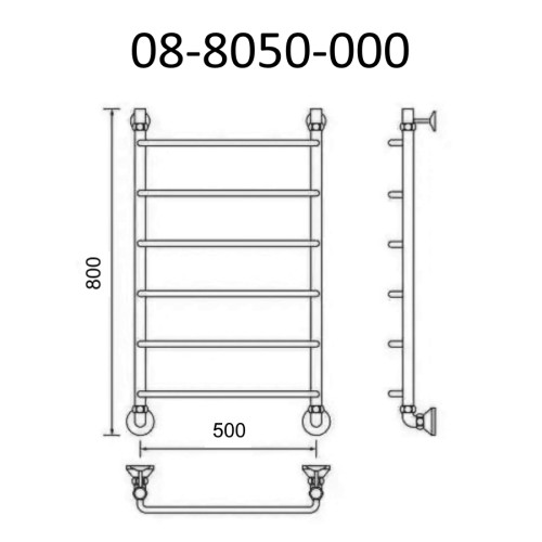 Полотенцесушитель водяной ВИД 8 80х50, Маргроид