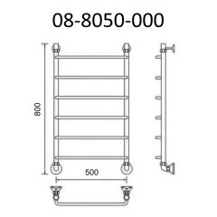 Полотенцесушитель водяной ВИД 8 80х50, Маргроид