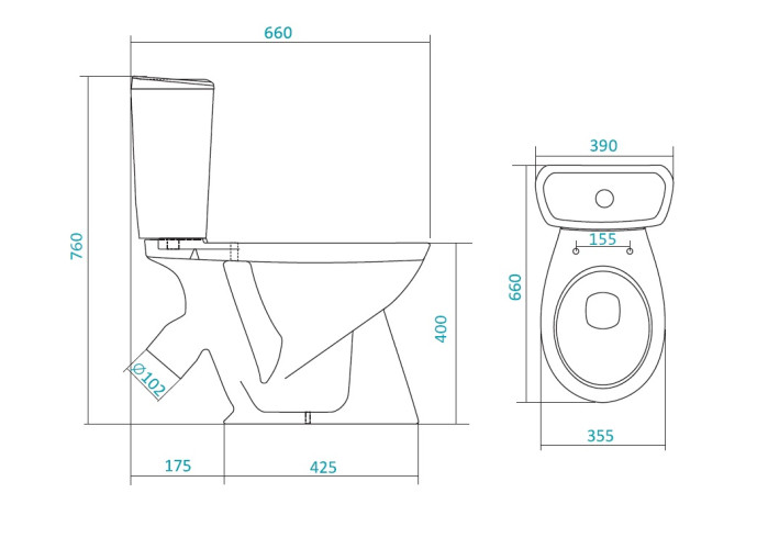 Унитаз-компакт Santek Бриз с бачком и сиденьем (1.WH30.2.138)