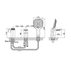 Смеситель на борт ванны D&amp;K Berlin DA1434216, белый