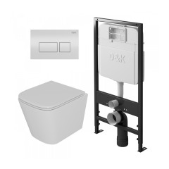 Комплект унитаза с инсталяцией и клавишей смыва D&amp;K Berlin DS1431601, белый