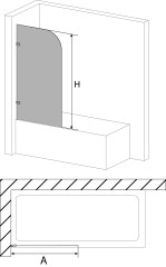 Шторка на ванну Avek  Fort D3 10404 90x140