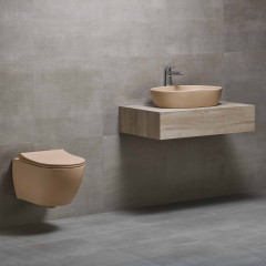 Раковина beWash Bogen на столешницу без отвертстия под смеситель цвет латте (бежевый) размер 600 мм 88601073