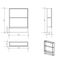 Зеркальный шкаф OWL 1975 Eland 55, дуб сонома