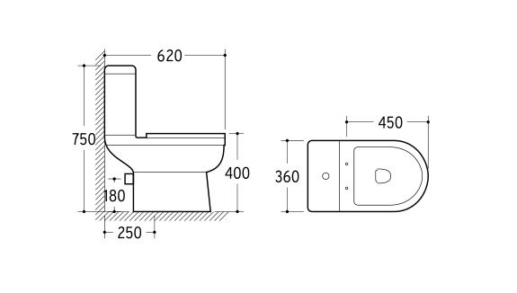 Унитаз Niagara Nero NG-9902 (620*360*750) напольный БЕЗОБОДКОВЫЙ с толстой крышкой