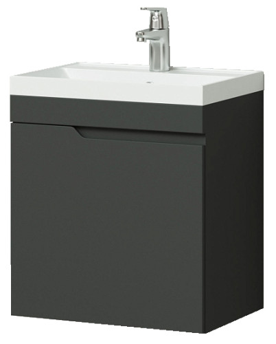 Тумба Итана Alexa 50 493х343х570 подвесная с раковиной Clarissa 50 левый Графит (CS00080611)