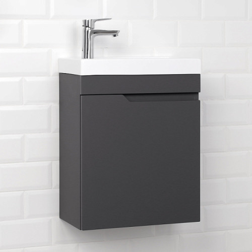 Тумба Итана Alexa 50 493х343х570 подвесная с раковиной Clarissa 50 левый Графит (CS00080611)