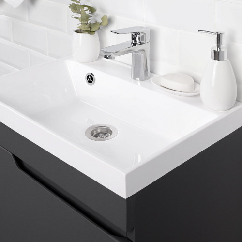 Тумба Итана Alexa 50 493х343х570 подвесная с раковиной Clarissa 50 левый Графит (CS00080611)