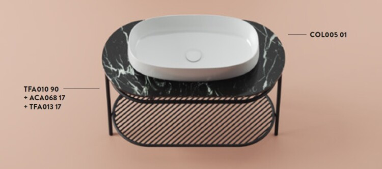 Консоль Artceram Flair 4.0 950*480*755 для настольных раковин черный матовый