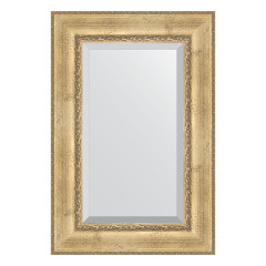 Зеркало настенное с фацетом EVOFORM в багетной раме состаренное серебро с орнаментом, 62х92 см, BY 3428