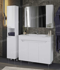 Зеркало-шкаф Венеция Неаполь 100 белый глянец