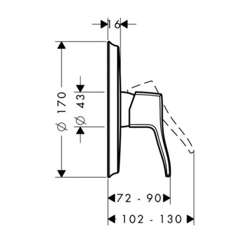 Смеситель для душа Hansgrohe Metris Classic, однорычажный, внешняя часть (31676000)