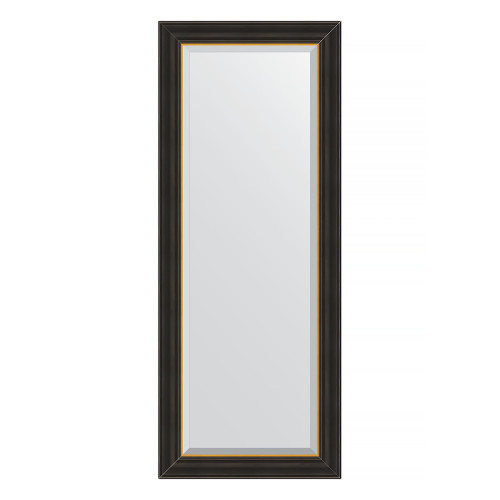 Зеркало настенное с фацетом EVOFORM в багетной раме чёрное дерево с золотом, 54х134 см, BY 3928