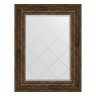 Зеркало настенное с гравировкой EVOFORM в багетной раме состаренное дерево с орнаментом, 72х95 см, BY 4129