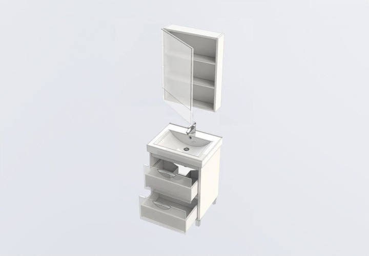 Мебель для ванной Aquanet Гретта 60 светлый дуб (камерино 2 ящика)